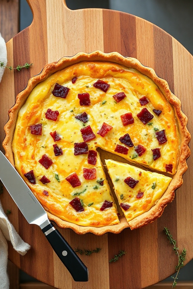 bacon double cheese quiche