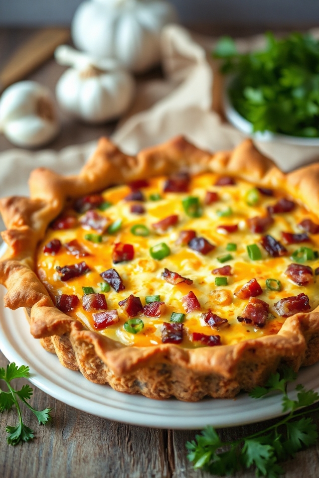 cheeseburger quiche baking process
