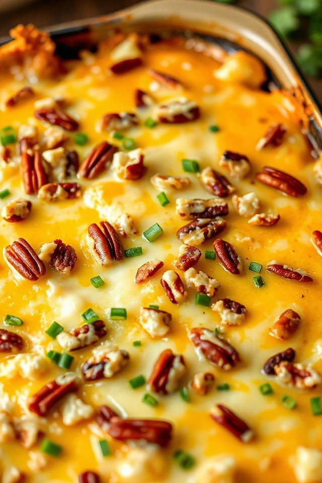 cheesy cauliflower with pecans