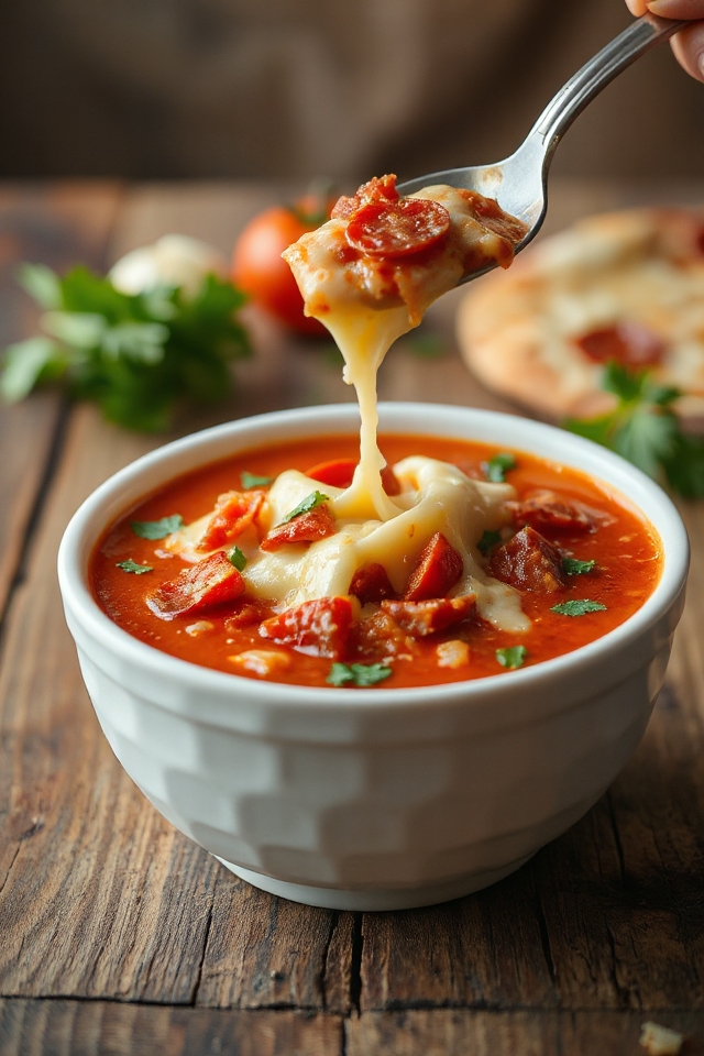 creamy low carb pizza soup