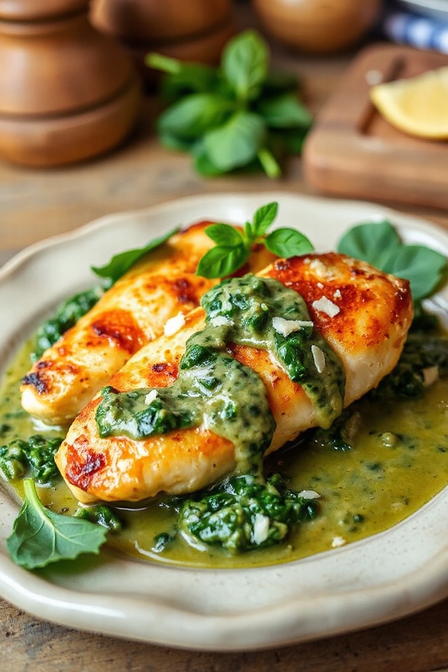 creamy spinach chicken bake