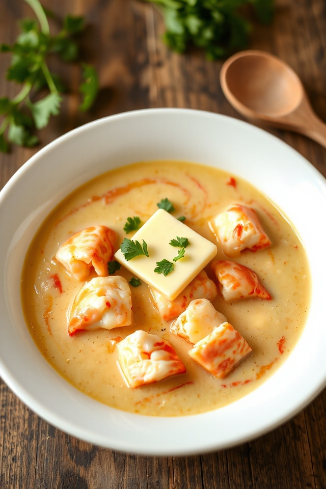 lobster bisque with lemon butter