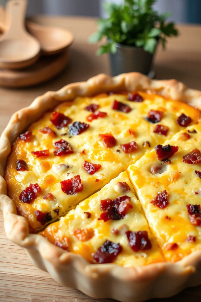 low carb bacon cheese quiche