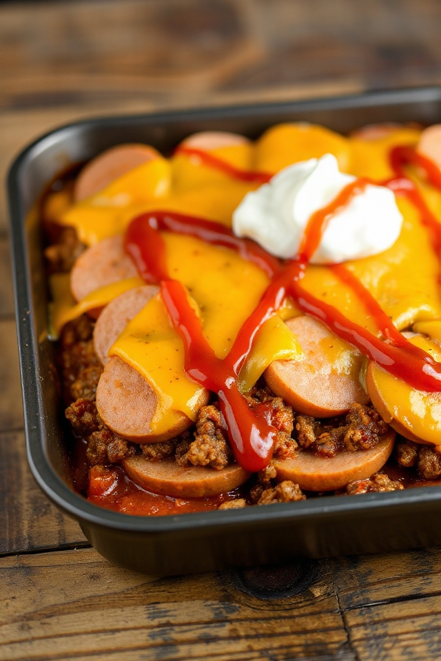 low carb chili dog casserole