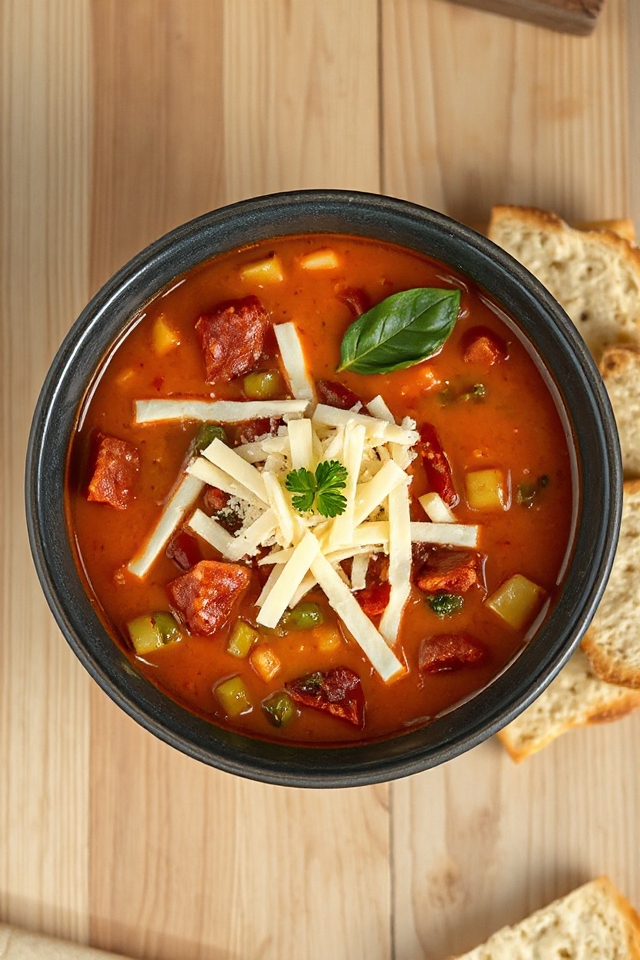 low carb pizza soup