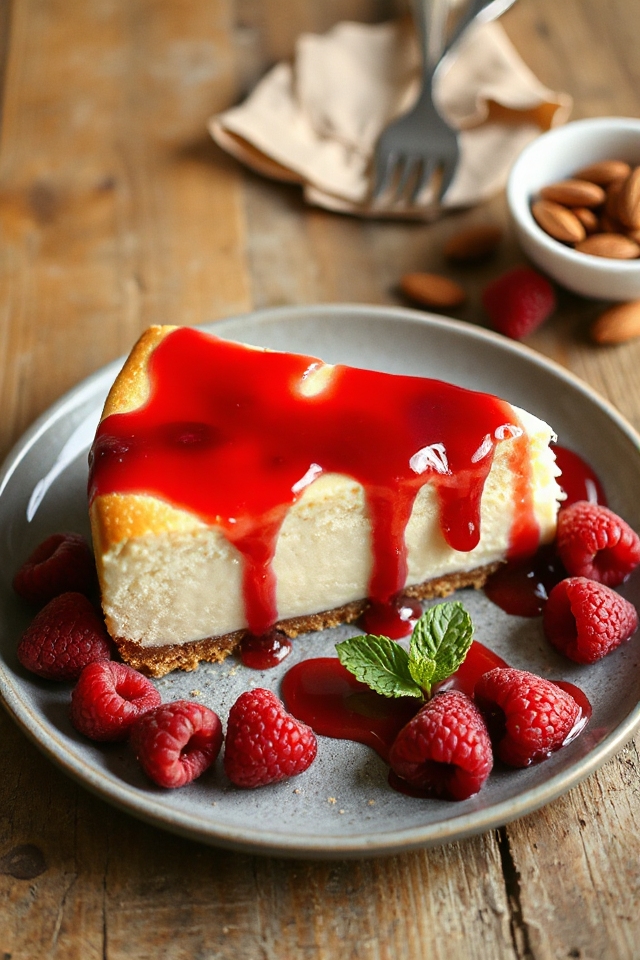 low carb raspberry cheesecake