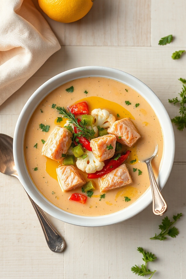low carb salmon chowder