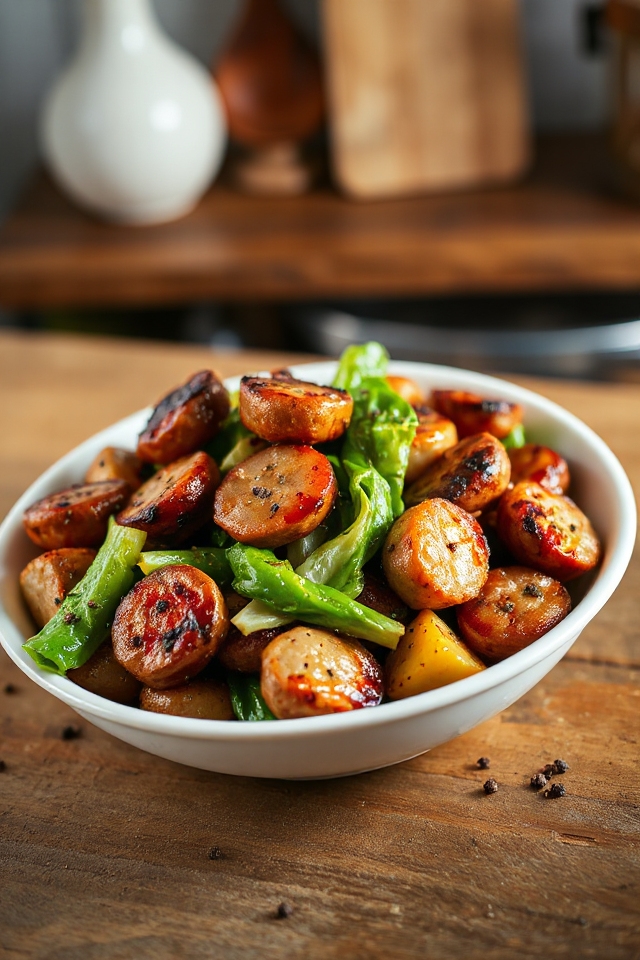 low carb sausage stir fry