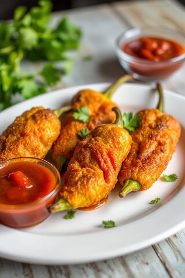 roasted battered fried chilies